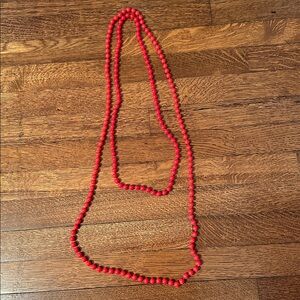 Set of‎ 2 Vintage Red Plastic Beaded Necklaces